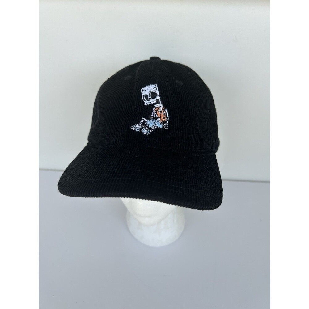 The Simpsons Bart Skeleton Corduroy Dad Hat Black Adjustable MAD Engine Cap